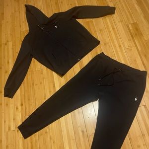 Large navy blue polo sweatsuit Previously loved Decent condition Bleach splatter